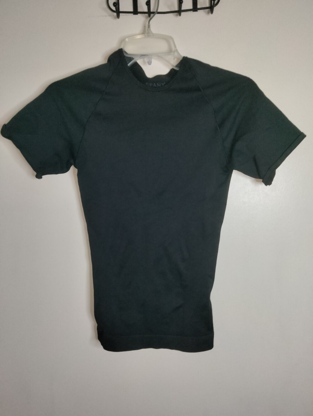 SPANX (Size XL) Men's Black Stretch SS Zone Performance Slim Shaping Undershirt